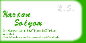 marton solyom business card